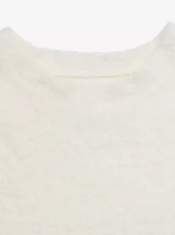 T-shirt à manches courtes abricot clair à col rond pour femme