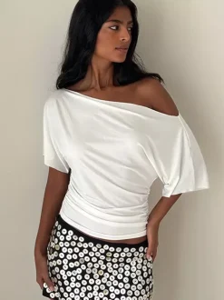 T-shirts blancs à manches courtes pour femmes