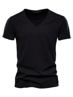 T-shirts Chic Col V Manches Courtes