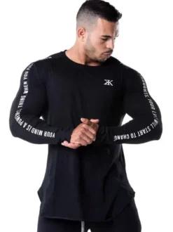 T-shirts Mots décontractés de bijou décontractés imprimer manches longues