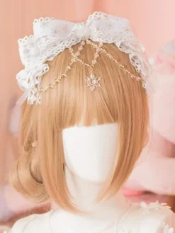 Tête Lolita Blanche avec KC Sweet Chain Accessoires pour cheveux Lolita Déguisements Halloween