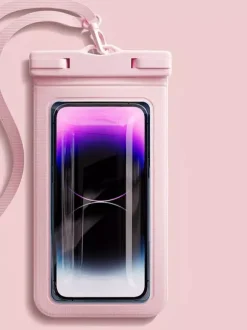 Étui de téléphone transparent et étanche IPX8 résistant à l'eau profonde pour la plage la natation et le surf.