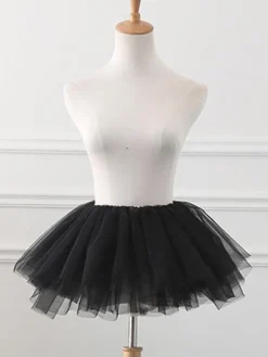 Tulle Lolita Jupons Crinoline Jupe Tutu Noir Jupe Sous Laine Déguisements Halloween