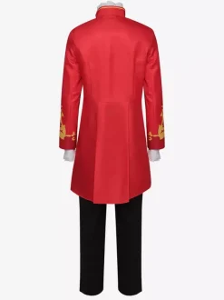 Tuxedo rouge vintage victorien boutons manches longues pardessus costumes rétro pour homme