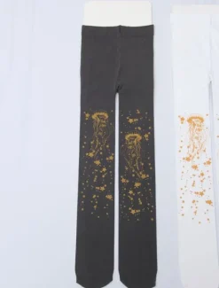 Velours Lolita Collants Étoile Méduse Estampage À Chaud Hiver Bas Déguisements Halloween