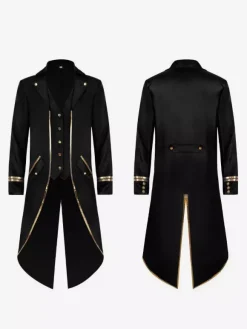 Vert Vintage Top Vintage Boutons Manches Longues Polyester Polyester Pardessus Rétro Costumes Pour Homme Bourgogne