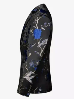 Veste costume décontracté d'affaires noir imprimé à manches longues en polyester rétro pour hommes Bourgogne
