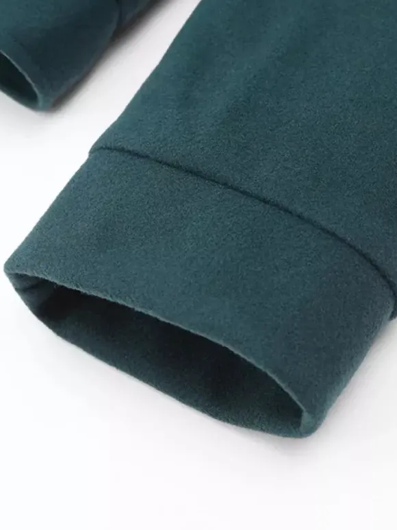Veste courte avec col en fourrure de renard écologique vêtement d'extérieur surdimensionné vert foncé pour femme 2026