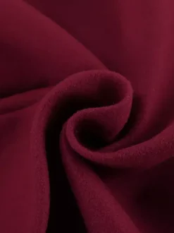 Veste courte bordeaux pour femme - Col rabattu chic fermeture éclair ourlet élastique - Collection streetwear décontractée printemps 2026