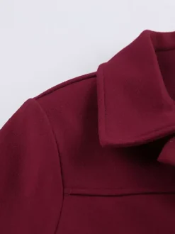 Veste courte bordeaux pour femme - Col rabattu chic fermeture éclair ourlet élastique - Collection streetwear décontractée printemps 2026