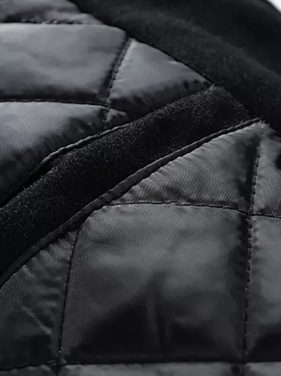 Veste de baseball pour homme en coton rembourré à blocs de couleurs grande taille