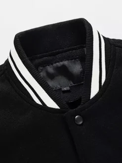Veste de baseball pour homme en coton rembourré à blocs de couleurs grande taille