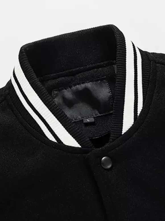 Veste de baseball pour homme en coton rembourré à blocs de couleurs grande taille