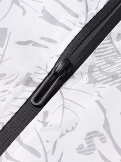 Veste de baseball pour homme col imprimé feuille d'érable manches longues poignets élastiques poches latérales zippées veste légère