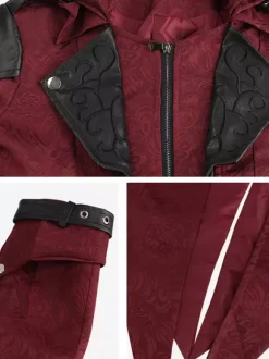 Veste d'épissure rétro médiévale Halloween Costume gothique déguisement vintage Bourgogne