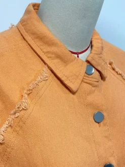 Veste femme à col rabattu et manches longues coupe oversize