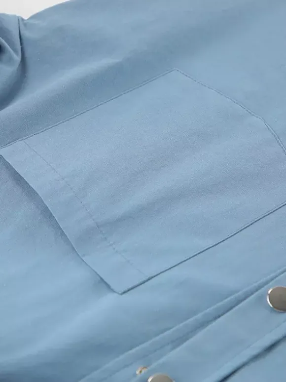 Veste femme à col rabattu boutons coton manches longues vêtement d'extérieur