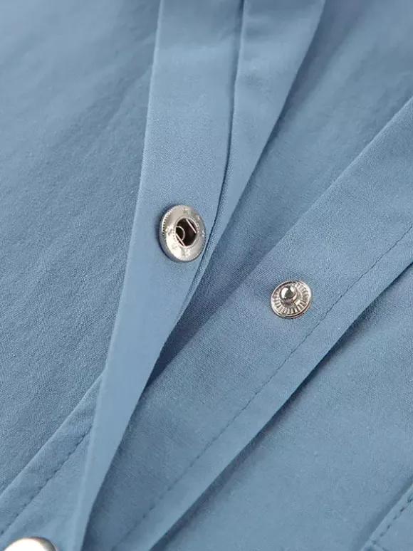 Veste femme à col rabattu boutons coton manches longues vêtement d'extérieur