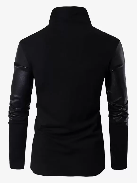 Veste Homme Avec Fermeture Éclair Vintage Chic Col Montant En Polyester Coton