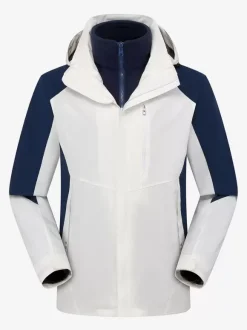 Veste Homme Bloc de Couleur Fermeture Éclair Polyester Élégant