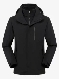 Veste Homme Bloc de Couleur Fermeture Éclair Polyester Élégant