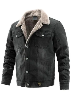 Veste Homme Boutons Denim Élégant