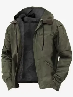 Veste Homme En Polyester Intelligent Doublure Chaud Hiver À Capuche