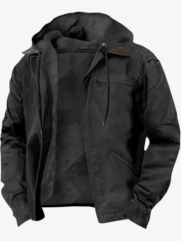 Veste Homme En Polyester Intelligent Doublure Chaud Hiver À Capuche