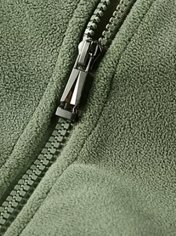 Veste Homme Zippée Chaud Hiver Décontracté Col Montant En Polaire Coton Élégante