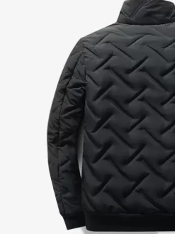 Veste Matelassée Homme Zippée En Polyester Poches Décontracté Chaud