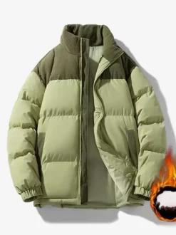 Veste Matelassée Pour Hommes Manteaux Chic Noir Vert Cool Chaud Hiver