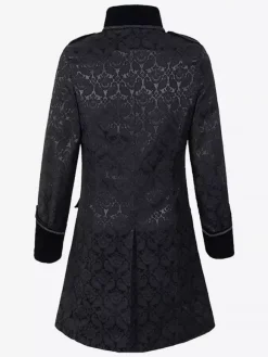 Veste Noir Vintage En Jacquard À Manches Longues Médiéval Gothique Homme