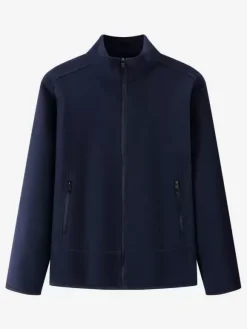 Veste Polaire Homme Unicolore Manteau Chaud Hiver Poche À Glissière Éclaire