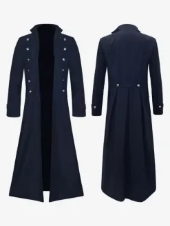 Veste rétro Steampunk pour hommes vert foncé Costumes rétro gothiques de l'ère victorienne Bourgogne
