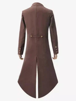 Veste Café Marron Vintage Rétro Médiéval Rétro Tuxedo Punk Rétro Vêtements Mi-longs