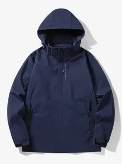 Veste à capuche décontracté homme zippée en polyester Smart