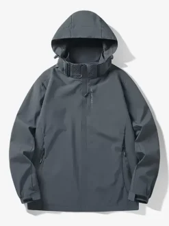 Veste à capuche décontracté homme zippée en polyester Smart