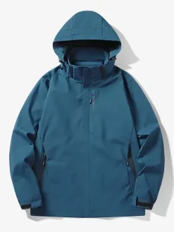 Veste à capuche décontracté homme zippée en polyester Smart