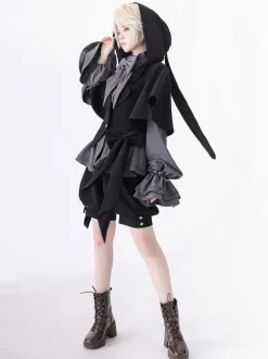 Veste à capuche oreilles lapin gothique Lolita rétro