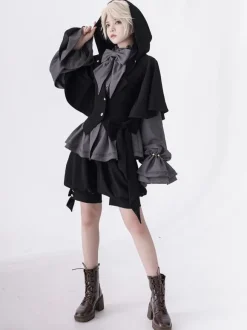 Veste à capuche oreilles lapin gothique Lolita rétro