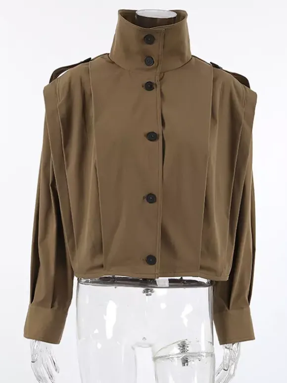Veste courte à col montant pour femme 2026