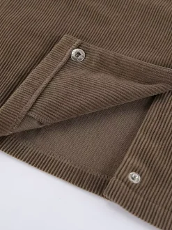 Veste courte en velours côtelé marron pour femme - Haut utilitaire oversize - Style streetwear Maillard tenues décontractées du quotidien 2026