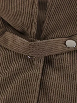 Veste courte en velours côtelé marron pour femme - Haut utilitaire oversize - Style streetwear Maillard tenues décontractées du quotidien 2026