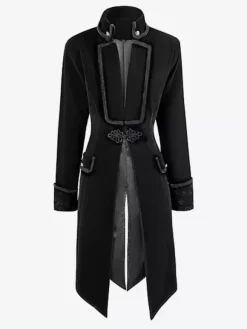 Veste de costume gothique victorienne pour homme redingote avec smoking pour cosplay steampunk Bourgogne