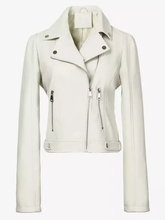 Veste de moto courte quatre couleurs col à revers fermeture éclair diagonale coupe ajustée manches longues vêtement d'extérieur