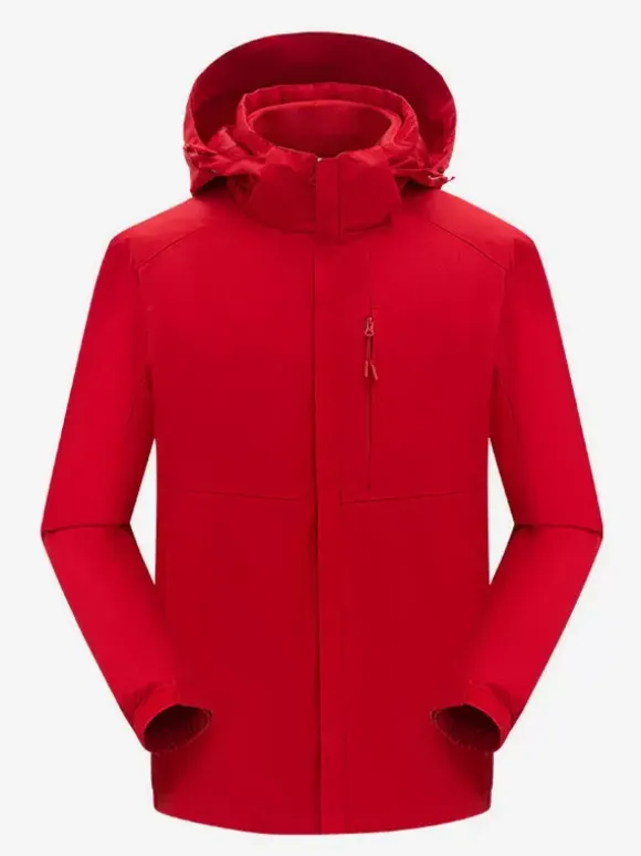 Veste De Randonnée Imperméable hommes Manteaux Décontracté Color Block Gris Élégant