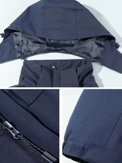 Veste De Randonnée Imperméable hommes Manteaux Décontracté Color Block Gris Élégant