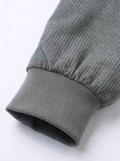 Veste d'hiver en velours côtelé grande taille pour homme doublure polaire avec quatre poches à rabat sur le devant