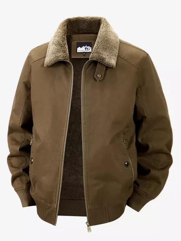 Veste en coton pour homme avec doublure polaire en agneau coupe ample grande taille chaude décontractée style rétro.