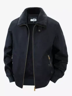 Veste en coton pour homme avec doublure polaire en agneau coupe ample grande taille chaude décontractée style rétro.